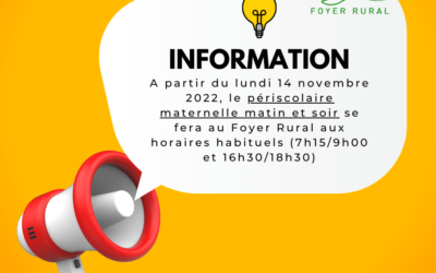 Information Périscolaire – Foyer Rural