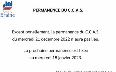 CCAS – Permanence du 21 décembre annulée