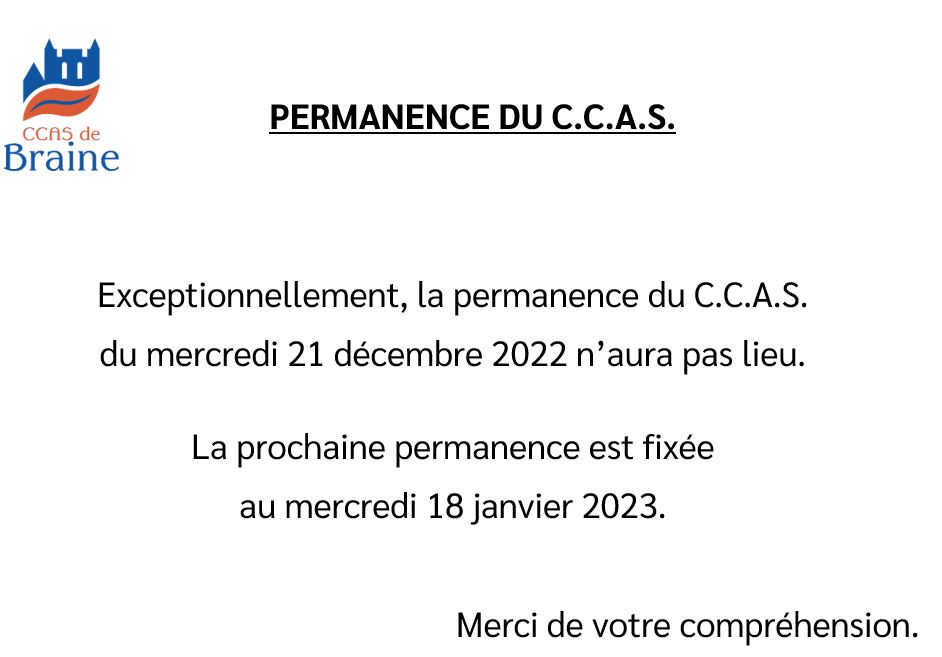 CCAS – Permanence du 21 décembre annulée