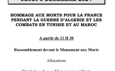 Hommage aux Morts – Jeudi 5 décembre 2024