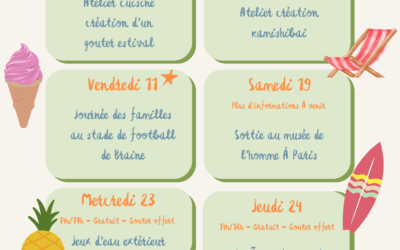 Affiche activités parents/enfants – Juillet 2025