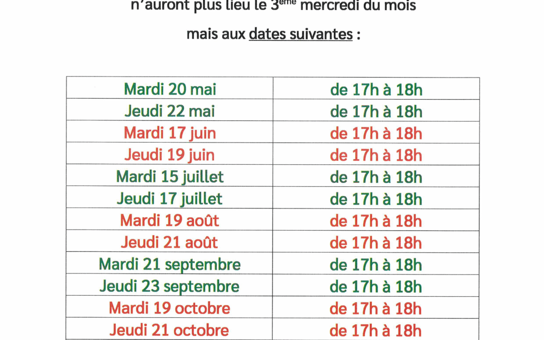 Horaires CCAS