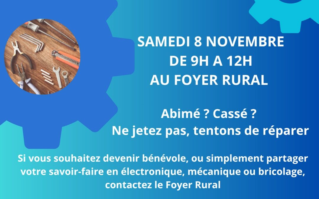 Repair Café – Samedi 8 novembre