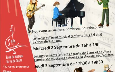 Portes ouvertes École de musique du Val de l’Aisne – 2 & 3 sept. 2026